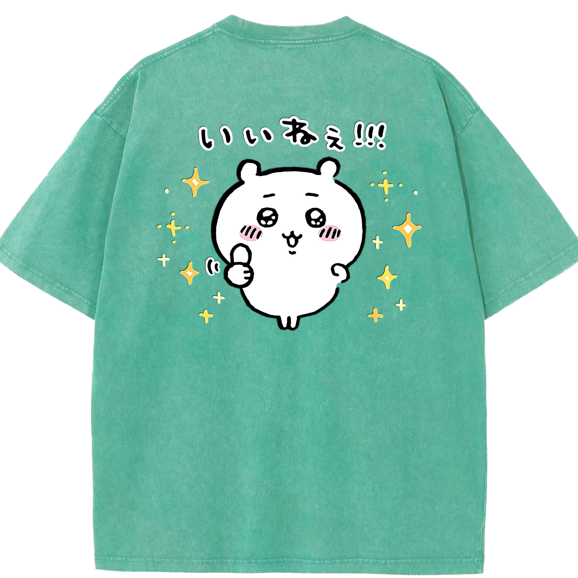 （画像用） ちいかわ ちいかわ Chii-kawa chiikawa 綿100% ヴィンテージ風 半袖Tシャツ（背面プリント）